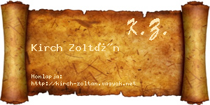 Kirch Zoltán névjegykártya